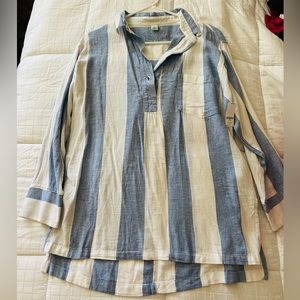 Old Navy linen striped blouse